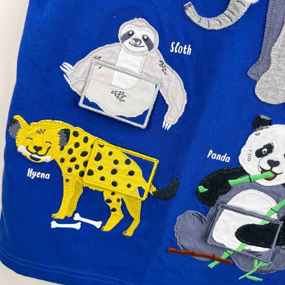 Mini Boden Educational Flap T-shirt Brilliant Blue Animal Poo 8-9 - Picture 3 of 7